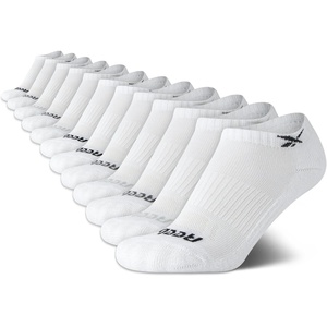 image:imageReebok Girls No Show Socks 12 Pack Performance Cushion Comfort Active Socks  Moisturewicking Fabric Seamless Toe Snug Ribbed Cuff Flexible Stretch Fit Machine WashableAll White