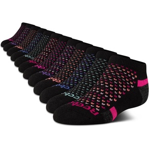 image:imageReebok Girls No Show Socks 12 Pack Performance Cushion Comfort Active Socks  Moisturewicking Fabric Seamless Toe Snug Ribbed Cuff Flexible Stretch Fit Machine WashableBlack Multi