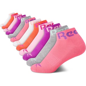 image:imageReebok Girls Quarter Socks 12 Pack Quarter Cut Arch Support Athletic Socks  Stretchfit Knit Contours to Feet Moisturewicking Fabric Seamless Toe Closure Cushioned HeelPink Multi