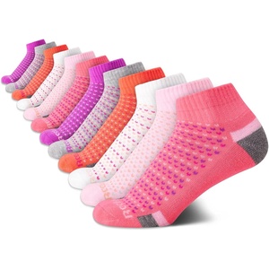 image:imageReebok Girls Quarter Socks 12 Pack Quarter Cut Arch Support Athletic Socks  Stretchfit Knit Contours to Feet Moisturewicking Fabric Seamless Toe Closure Cushioned HeelPink Assorted