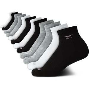 image:imageReebok Girls Quarter Socks 12 Pack Quarter Cut Arch Support Athletic Socks  Stretchfit Knit Contours to Feet Moisturewicking Fabric Seamless Toe Closure Cushioned HeelBlackWhiteGrey