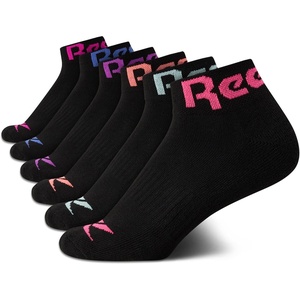 image:imageReebok Girls Quarter Socks 6 Pack MoistureWicking Girls Athletic Socks  Cushioned Footbed with a Seamless Toe and Snug LowRise Fit for AllDay ComfortBlack Logo