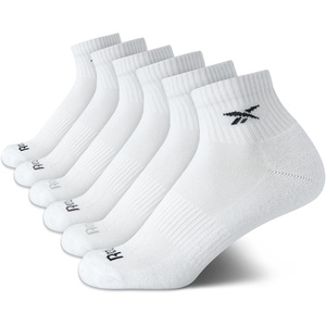 image:imageReebok Girls Quarter Socks 6 Pack MoistureWicking Girls Athletic Socks  Cushioned Footbed with a Seamless Toe and Snug LowRise Fit for AllDay ComfortWhite