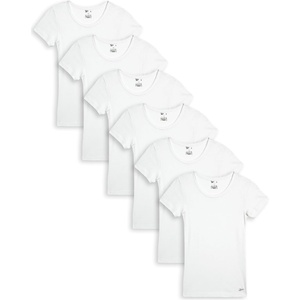 image:imageReebok Girls Undershirts  3 Pack6 Pack Super Soft 100 Cotton Short Sleeve Crewneck White Shirts for GirlsWhite6pk