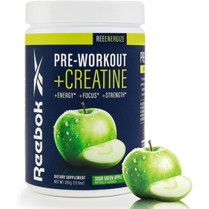 image:imageReebok REEenergize Pre Workout Powder  200mg Natural Caffeine 3g Creatine 4g L Citrulline  Clean Energy Focus Pump amp Endurance  Informed Sport Certified  Sour Green Apple  25 ServingsGreen Apple