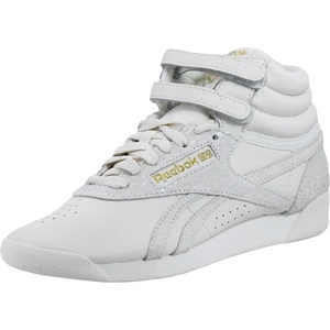 image:imageReebok Womens Freestyle Hi High Top Basketball SneakersChalkChalkGoldmt