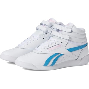 image:imageReebok Womens Freestyle Hi High Top Basketball SneakersWhitePink GlowRadiant Aqua