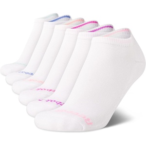 image:imageReebok Womens Quarter Socks 6 Pack Comfort Cushioned Athletic Socks  Moisturewicking Fabric Keeps Feet Dry Flexible Knit Hugs the Arch Plush Footbed Absorbs ShockWhite Logo