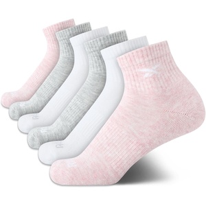 image:imageReebok Womens Quarter Socks 6 Pack Comfort Cushioned Athletic Socks  Moisturewicking Fabric Keeps Feet Dry Flexible Knit Hugs the Arch Plush Footbed Absorbs ShockPinkWhiteGrey
