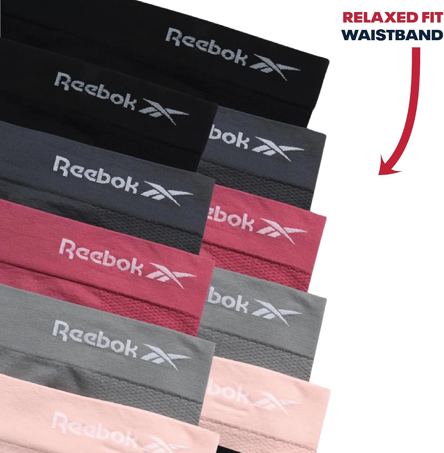 image:imageReebok Womens Boyshorts  10 Pack Performance Seamless Underwear for Women  StayPut Fit Moves Naturally with Your Body Tagless 4Way Stretch Eliminates Visible Lines and Pressure PointsBlackened PearlLotusFoxgloveSharkskinBlack