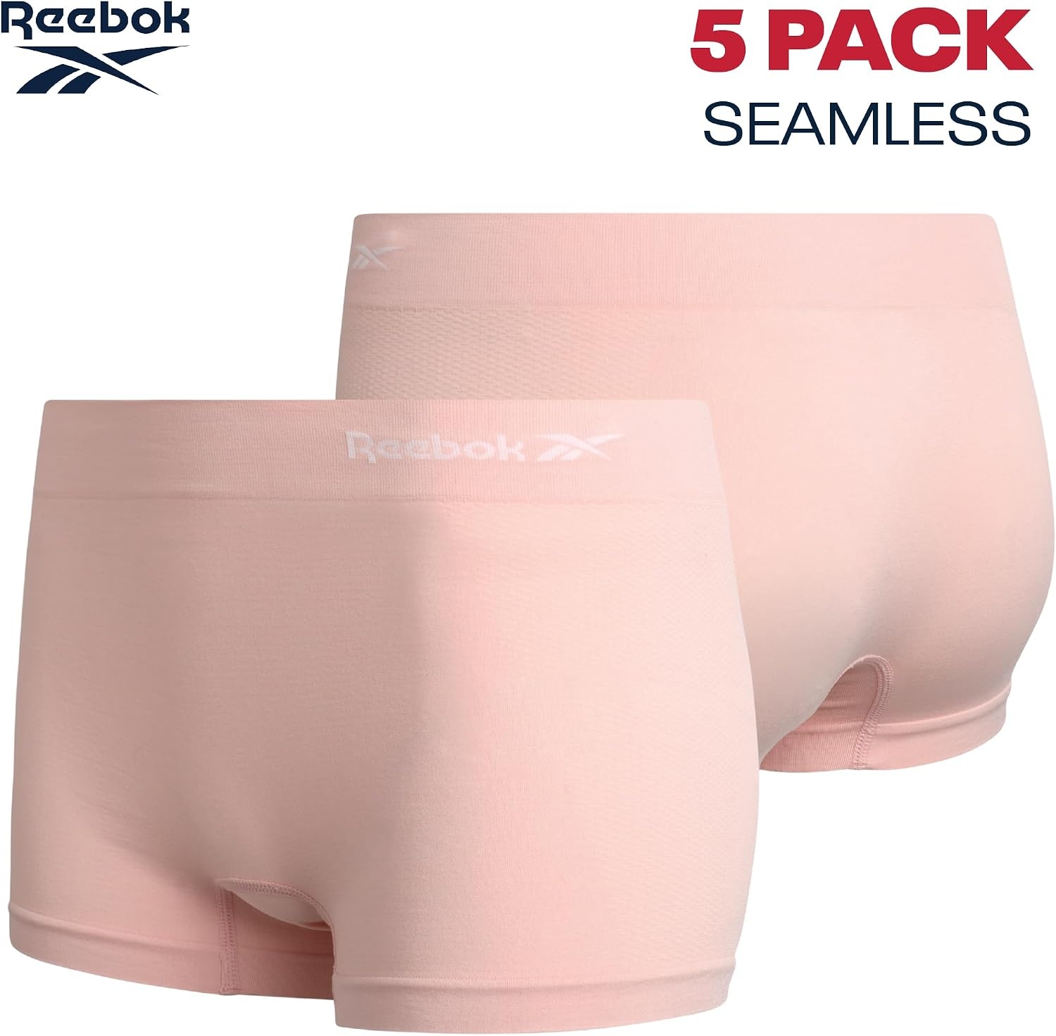 image:imageReebok Womens Boyshorts  5 Pack Performance Seamless Underwear for Women  StayPut Fit Moves Naturally with Your Body Tagless 4Way Stretch Eliminates Visible Lines and Pressure PointsBlackened PearlLotusFoxgloveSharkskinBlack