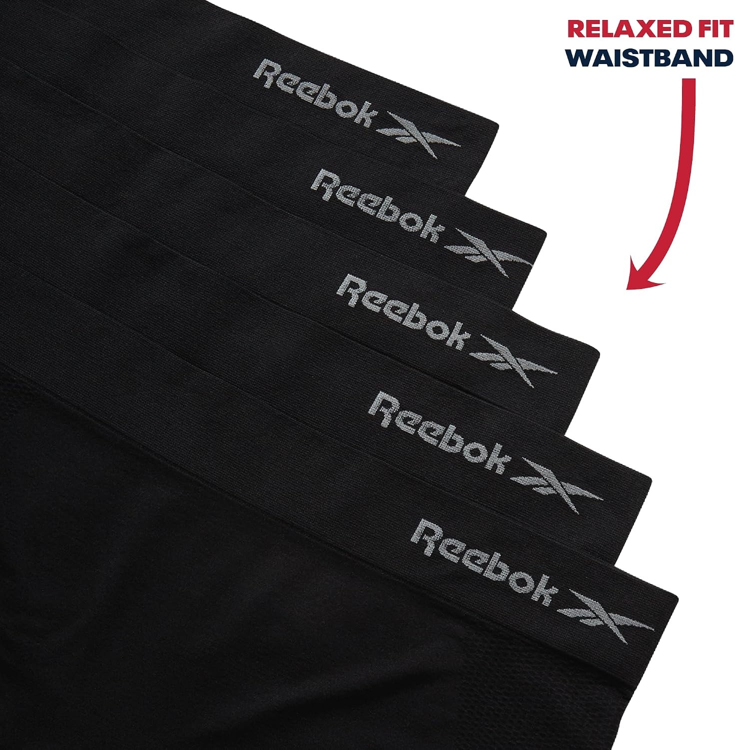 image:imageReebok Womens Boyshorts  5 Pack Performance Seamless Underwear for Women  StayPut Fit Moves Naturally with Your Body Tagless 4Way Stretch Eliminates Visible Lines and Pressure PointsAll Black