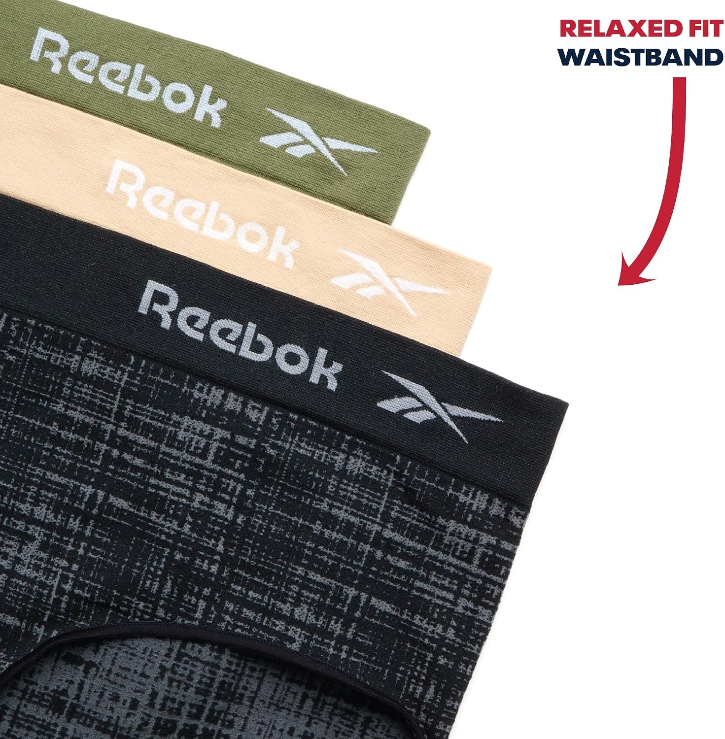 image:imageReebok Womens Hipster Underwear  36 Pack Plus Size Performance Tag Free Hipster Panties Seamless Underwear for WomenBlack JacquardIrish CreamGreen3pk