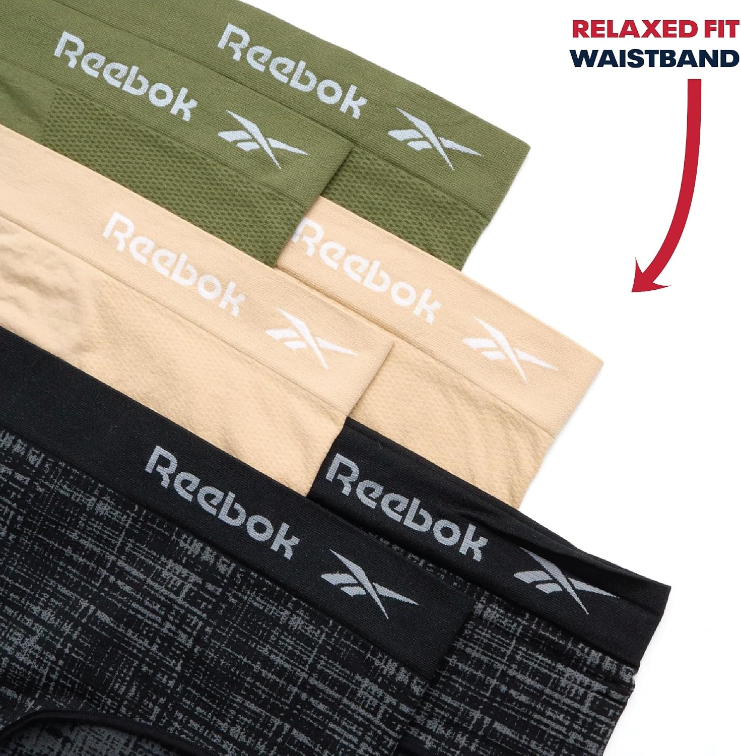 image:imageReebok Womens Hipster Underwear  36 Pack Plus Size Performance Tag Free Hipster Panties Seamless Underwear for WomenBlack JacquardIrish CreamGreen6pk