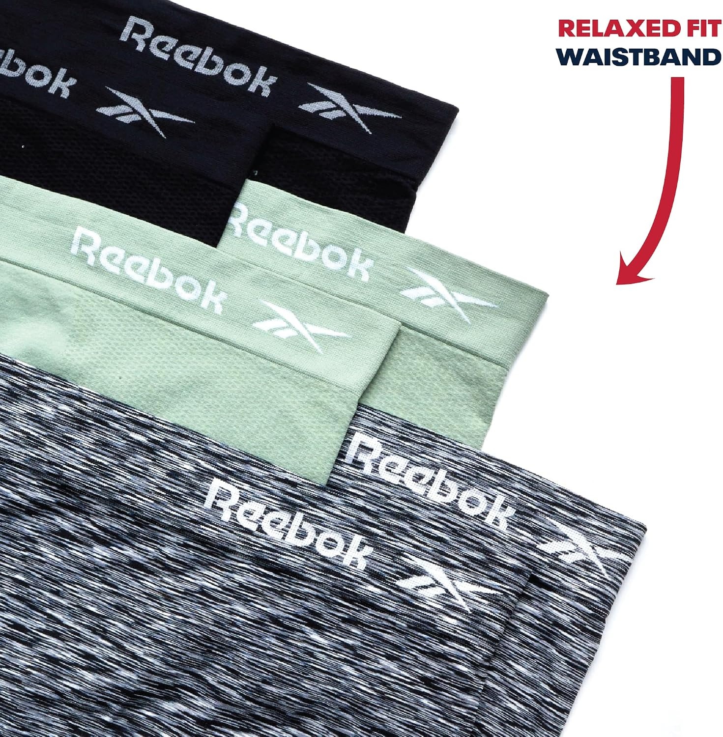 image:imageReebok Womens Hipster Underwear  36 Pack Plus Size Performance Tag Free Hipster Panties Seamless Underwear for WomenBlack SpacedyeBlackGreen6pk