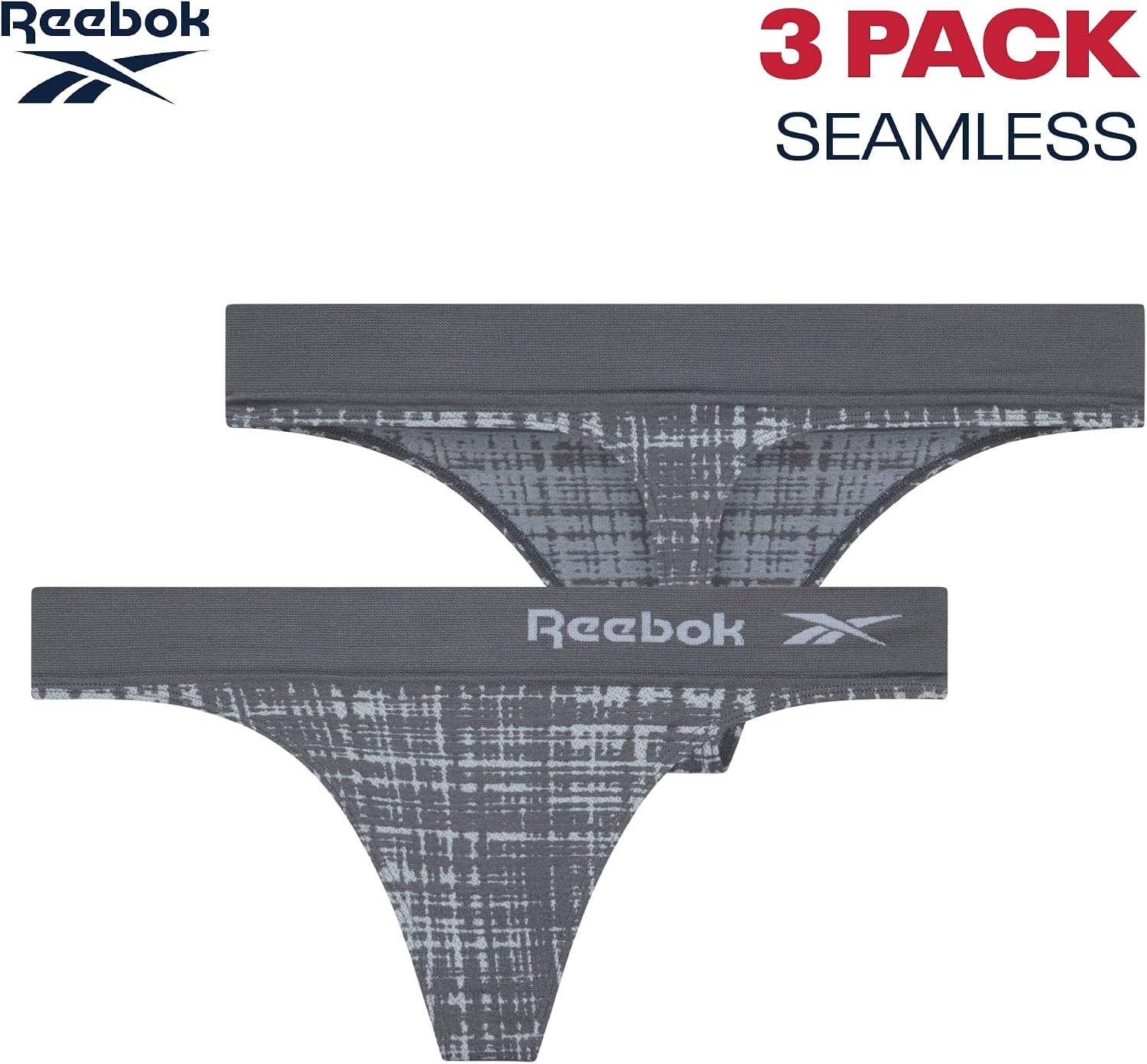 image:imageReebok Womens Thongs  3 Pack Soft Stretch Performance TagFree NoShow  Smooth Invisible Comfort Under Leggings Dresses and Jeans Flexible Fabric for Everyday Rotation or WorkoutsMaroonPinkPrint