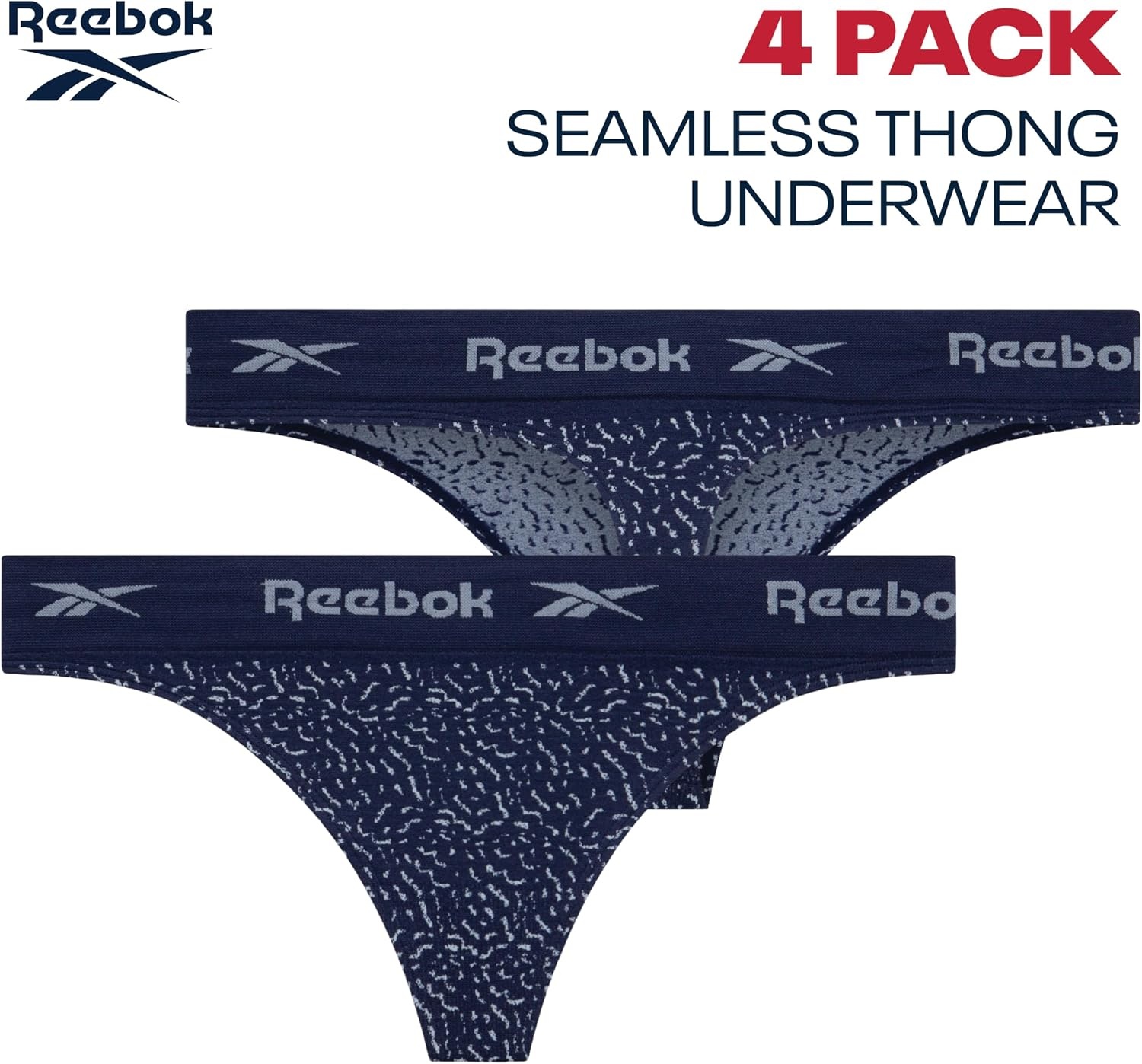 image:imageReebok Womens Thongs  4 Pack Soft Stretch Performance TagFree NoShow  Smooth Invisible Comfort Under Leggings Dresses and Jeans Flexible Fabric for Everyday Rotation or WorkoutsNaturalClayCreamJacquard