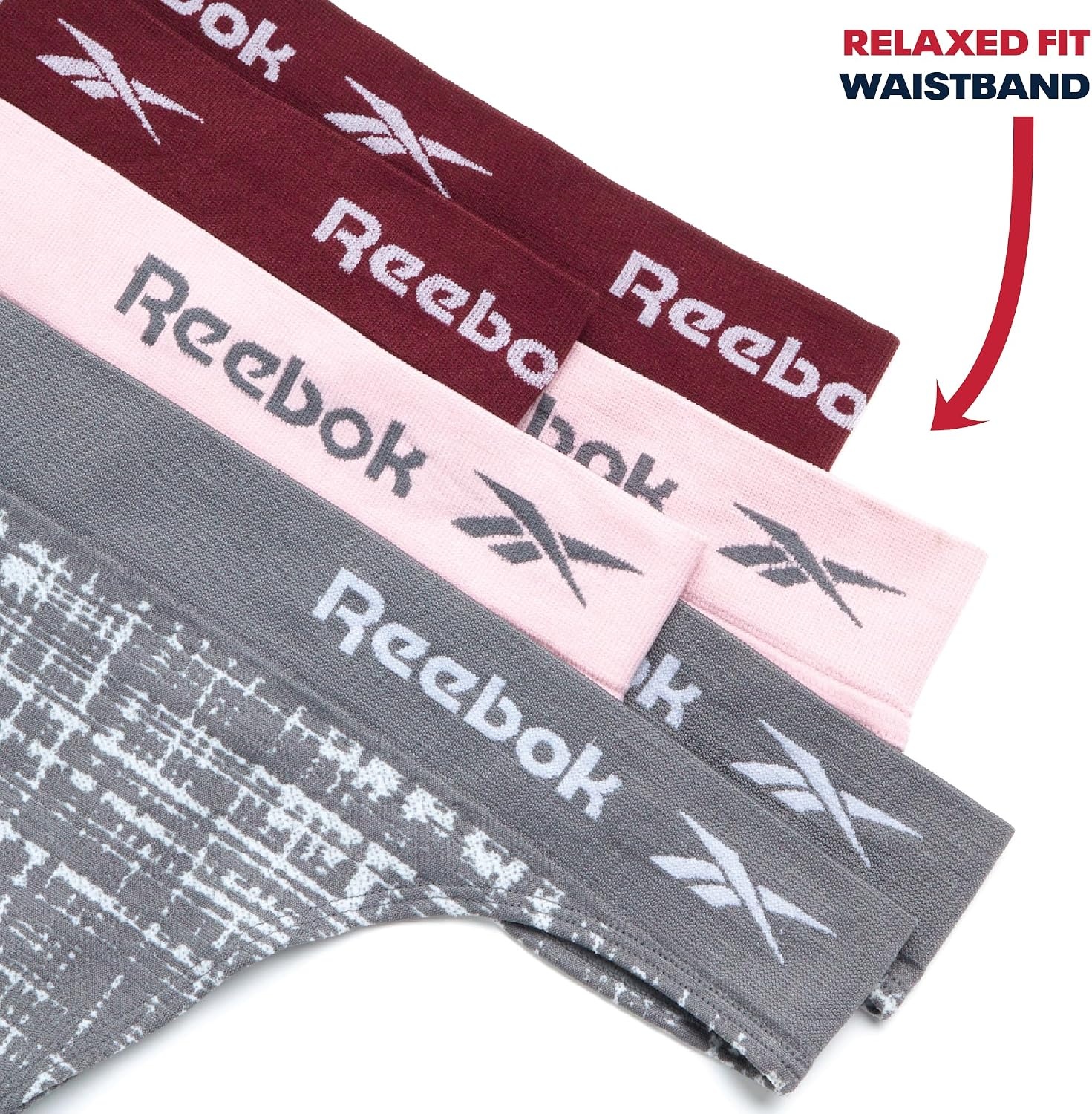image:imageReebok Womens Thongs  6 Pack Soft Stretch Performance TagFree NoShow  Smooth Invisible Comfort Under Leggings Dresses and Jeans Flexible Fabric for Everyday Rotation or WorkoutsMaroonPinkPrint