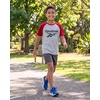 image:imageReebok 2 Pack Boys Short Sleeve Raglan Cotton Crew Neck T Shirt Athletic Baseball Tee Tops Kids Teens Youth 618Solid Black  Grey Heather