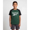image:imageReebok 2 Pack Boys Short Sleeve Raglan Cotton Crew Neck T Shirt Athletic Baseball Tee Tops Kids Teens Youth 618Solid Black  Solid Hunter Green