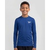 image:imageReebok 3 Pack Boys Long Sleeve Rashguard UPF Sun Protection Swim Shirt UV SPF Athletic Beach Pool Surfing Swimming 616Solid Black  Solid Blue Iolite  Solid Sharp Green