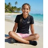 image:imageReebok 3 Pack Girls Short Sleeve Rashguard Swim Shirt UPF Sun Protection UV SPF Athletic Beach Pool Kids Teen Tween 616Solid Black  Solid Plum Perfect  Solid Orchid Petal