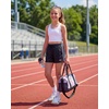 image:imageReebok 4Pack Girls Athletic Mesh Shorts with Side Taping  Volleyball Basketball Running Shorts Kids Tweens Teens YouthSolid Black  Solid Quiet Shade  Solid Peach Bud  Solid Barely Blue