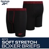 image:imageReebok Boys Underwear  6 Pack Performance Boys Boxer Briefs with Pouch  These Reebok boys boxer briefs are designed to keep active kids comfortable from school mornings to sports practice and everyClassic Black With Contrast