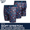 image:imageReebok Boys Underwear  6 Pack Performance Boys Boxer Briefs with Pouch  These Reebok boys boxer briefs are designed to keep active kids comfortable from school mornings to sports practice and everyMaritime Blue PrintMaritime BlueAtomic Blue