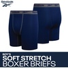 image:imageReebok Boys Underwear  6 Pack Performance Boys Boxer Briefs with Pouch  These Reebok boys boxer briefs are designed to keep active kids comfortable from school mornings to sports practice and everyDark GreyMaritime BlueBlue Depths