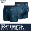 image:imageReebok Boys Underwear 3 Pack Performance MoistureWicking Boxer Briefs  Precise Youth Inseam Sizing Keeps Him Comfy Built for School Sports and Everyday PlayBlackBlue DepthsMediterranean Print