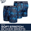 image:imageReebok Boys Underwear 3 Pack Performance MoistureWicking Boxer Briefs  Precise Youth Inseam Sizing Keeps Him Comfy Built for School Sports and Everyday PlayMaritime Blue PrintMaritime BlueStone Grey