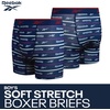 image:imageReebok Boys Underwear 3 Pack Performance MoistureWicking Boxer Briefs  Precise Youth Inseam Sizing Keeps Him Comfy Built for School Sports and Everyday PlayCobalt BlueMedium GreyBlue Depths Print