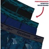 image:imageReebok Boys Underwear 3 Pack Performance MoistureWicking Boxer Briefs  Precise Youth Inseam Sizing Keeps Him Comfy Built for School Sports and Everyday PlayBlackBlue DepthsMediterranean Print
