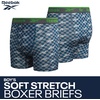 image:imageReebok Boys Underwear 4 Pack Performance MoistureWicking Boxer Briefs  Lightweight MoistureWicking Fabric Keeps Skin Dry Flexible StayPut Legs Prevent Riding Up During ActivityMonument PrintMedium GreyTeal BlueGreen Flash