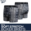 image:imageReebok Boys Underwear 4 Pack Performance MoistureWicking Boxer Briefs  Lightweight MoistureWicking Fabric Keeps Skin Dry Flexible StayPut Legs Prevent Riding Up During ActivityMedium GreyDark GreyBlackAlloy Print