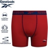 image:imageReebok Boys Underwear 4 Pack Performance MoistureWicking Boxer Briefs  Lightweight MoistureWicking Fabric Keeps Skin Dry Flexible StayPut Legs Prevent Riding Up During ActivityChinese RedCobalt BlueMedium GreyBlue Depths Print