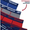 image:imageReebok Boys Underwear 4 Pack Performance MoistureWicking Boxer Briefs  Lightweight MoistureWicking Fabric Keeps Skin Dry Flexible StayPut Legs Prevent Riding Up During ActivityChinese RedCobalt BlueMedium GreyBlue Depths Print