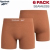 image:imageReebok Boyshort Underwear for Women  6 Pack Seamless Boy Shorts Panties for Women Sizes SXL Extended Plus Size 1X3XBrownLight PinkJet Black