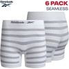 image:imageReebok Boyshort Underwear for Women  6 Pack Seamless Boy Shorts Panties for Women Sizes SXL Extended Plus Size 1X3XWhite StripesLight PinkMedium Grey