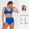 image:imageReebok Bralette Bikini Sets for Women High Waisted Bikini Bottoms Womens Swimsuits Athletic Sporty Bathing SuitBlue