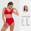 image:imageReebok Bralette Bikini Sets for Women High Waisted Bikini Bottoms Womens Swimsuits Athletic Sporty Bathing SuitRed