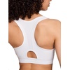 image:imageReebok High Speed Womens Medium Impact Sports Bra  with Removeable Cups amp Elastic Hem BandStark White