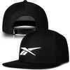 image:imageReebok Identity Vector Hat Adjustable Snapback Closure Flat Brim Heavyweight Acrylic CapIdentity Vector  BlackBlack