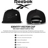 image:imageReebok Identity Vector Hat Adjustable Snapback Closure Flat Brim Heavyweight Acrylic CapIdentity Vector  BlackWhite