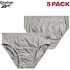 image:imageReebok Mens Low Rise Briefs  5 Pack Soft Stretch Performance Low Rise Mens Underwear TagFree Comfort BriefsBlackGrey