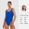 image:imageReebok One Piece Swimsuit Women Scoop Back High Cut Womens Bathing Suits One Piece Ladies Athletic Backless Swim SuitBlue