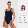 image:imageReebok One Piece Swimsuit Women Scoop Back High Cut Womens Bathing Suits One Piece Ladies Athletic Backless Swim SuitNavy