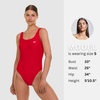 image:imageReebok One Piece Swimsuit Women Scoop Back High Cut Womens Bathing Suits One Piece Ladies Athletic Backless Swim SuitRed