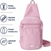 image:imageReebok Unisex Convertible Crossbody Sling Bag for Women amp Men Compact  Adjustable Strap for Vesatile Carry Organized Pockets for Phone Keys amp Wallet Durable Hardware Everyday Daily Carry or GyCosmos Infused Lilac